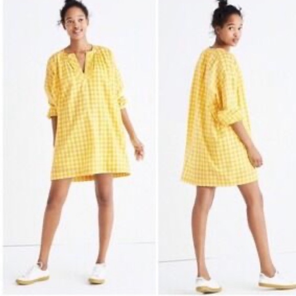 Madewell Dresses & Skirts - Madewell Relaxed fit
Cotton Tunic Mini Dress
Yellow Gingham Plaid
Small